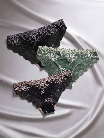 EmpressEnvy 3pack Floral Lace Panty Lingerie