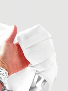 Aveloria Modichic 女士春夏长袖休闲办公衬衫，腰部带扣设计 - 白色 - 查看 5