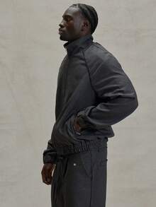 Musero Oversized Long Sleeve Zip Through High Neck Pinstripe Elasticated Waistband Spring Summer Essentials - Multicolor - View 4