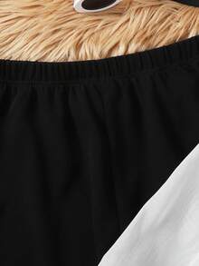 SHEIN 3 PiecesElegant Outfit For Teen Girls: Black & White Sheer Shirt, Camisole, And Wide Leg Pants - Black and White - View 8