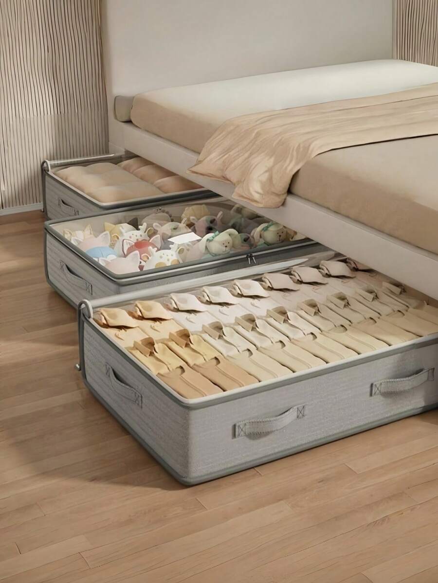 Multifunctional Underbed Storage Organizer Foldable Design Heavy Duty Fabric Extra Large Capacity Dust Proof Closet Solution Space Saving Solution - Multicolor 1 - View 1