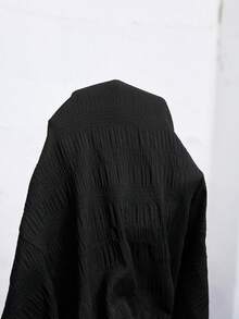 SHEIN CURVE+ Váy nữ dáng suông US22, thích hợp cho lễ hội âm nhạc, kỳ nghỉ biển, phong cách bohemian, màu trơn, cạp chun, xẻ tà bên hông, thích hợp mặc mùa hè. - màu đen - Xem 10