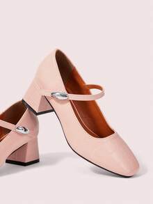 CUCCOO DOLLMOD 女士圆头粉色学院风JK鞋款，百搭舒适，可爱甜美双带玛丽珍鞋 - 淺粉色 - 查看 2