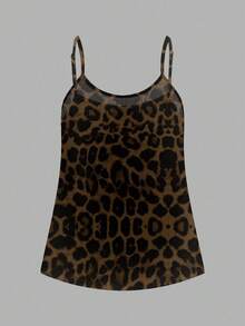 SHEIN EZwear 3件套加大码豹纹休闲简约吊带背心，适合音乐节 - 彩色 - 查看 6