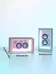 Teckwe 无线蓝牙音箱，带RGB灯光和定制透明设计（800mAh超长续航） - 彩色 - 查看 9