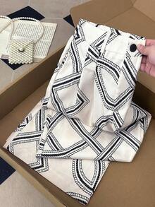 Franclia 新款时尚印花休闲阔腿裤 - 彩色 - 查看 1