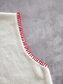 ROMWE MEN Chaleco de punto casual con cuello redondo con bordado de luna y sol para hombres - Multicolor - Ver 5