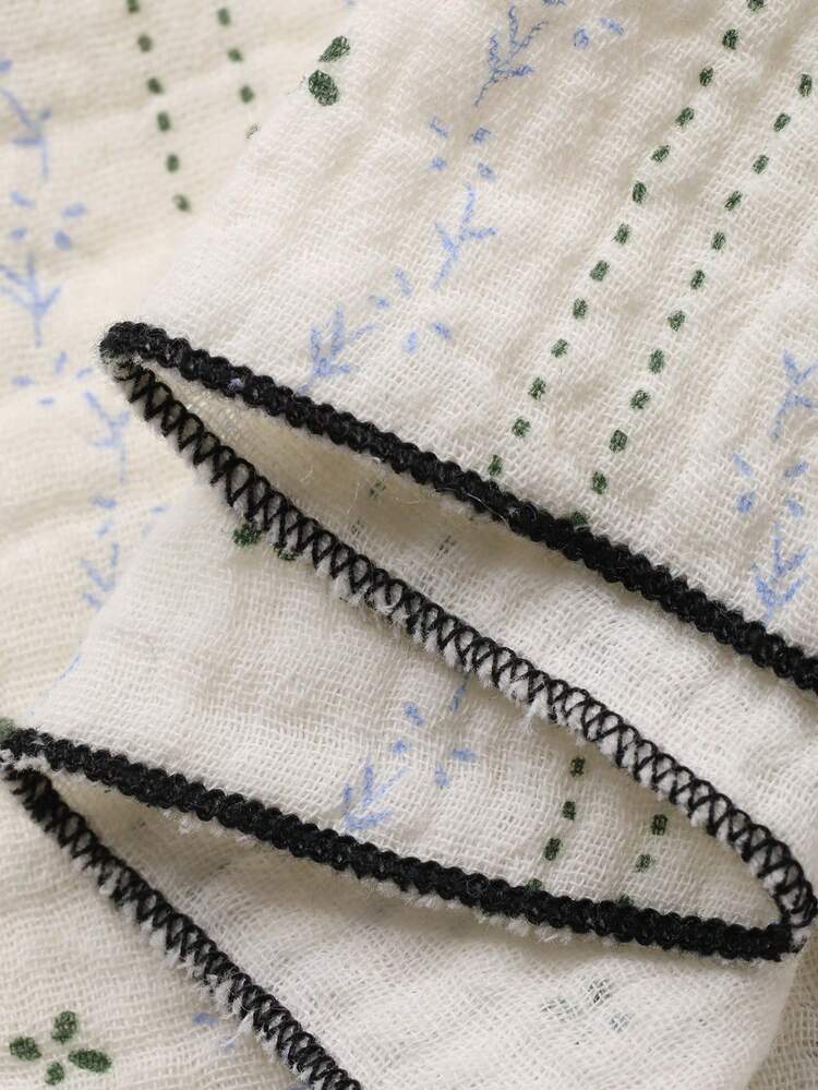 Dazy Plus 大码女式长袖单排扣上衣和裤子睡衣套装 - 白色 - 查看 3