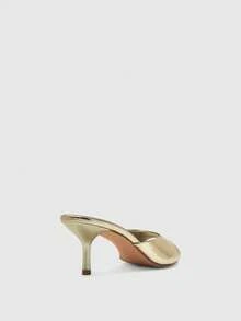 CUCCOO BIZCHIC Sandalias de tacón alto y fino con punta abierta para mujer, para primavera y verano - Oro claro - Ver 9