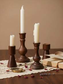 Zazumi 1pc Vintage Copper-Color Candle Holder, European Style Decorative Candle Stand For Bedroom, Living Room, Hotel, Wedding, Church, Cafe, Holiday Gift,Cozy Home, Rama Table Decor, Mother's Day Gift, Party Use, Family Dining, High-End Restaurants Supplies, Housewarming Gift - multicolor - View 3