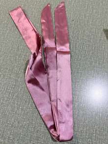 1件女士纯色优雅系带秋冬浴袍，性感短款缎面丝绸柔软睡衣，适合新娘、伴娘、居家穿着 - 粉色 - 查看 5