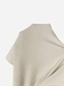 SHEIN BAE Đầm dài tay xếp ly thanh lịch dành cho nữ cỡ lớn, màu vàng, thích hợp cho mùa thu/đông. - Màu be - Xem 7