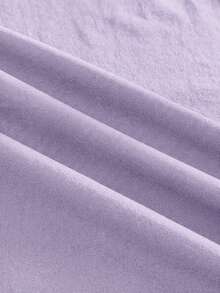 AXEPEAK Kaos Rajut Kasual Pria Lengan Pendek Longgar Motif Patchwork - Mauve Purple - View 5