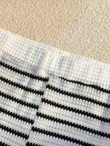 GlowEve 两件套女士菠萝提花 Polo 领套装，度假休闲女装 - 黑與白 - 查看 5