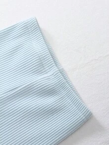 SHEIN Playful Pals 3件套女婴百搭休闲纯色弹力打底裤/长裤/紧身裤/婴儿裤套装，针织灯芯绒女婴打底裤，适合春、夏、秋、冬四季穿着 - 彩色 - 查看 6