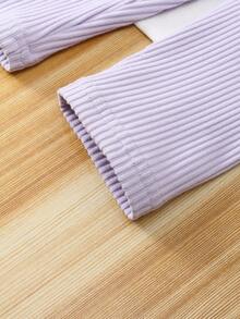 SHEIN Playful Pals 3pcs/Set Baby Girls' All-Match Casual Solid Color Stretchy Leggings, Pants, Tights, Infant Bottoms, Infant Trousers Set, Knit Corduroy Baby GirlLeggings, Suitable For Spring, Summer, Autumn, Winter - Multicolor - View 5