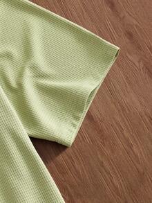 SWAVVY 男士宽松四分之一拉链口袋拼接落肩 Polo 衫 男士 Polo 衫 男士 T 领 T 恤 男士高尔夫球衫 男士短袖拉链 Polo 衫 - 綠色 - 查看 5