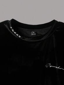 STYNVO 男款字母印花下垂肩t卹 - 黑色 - 查看 5