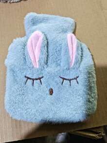 Plush Squinting Rabbit Fur Hand Warmer, Removable And Washable, Water-Filled Hot Water Bag - Multicolor - View 6
