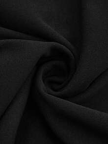 SHEIN Essnce 加大松紧腰纯色铅笔裙 - 黑色 - 查看 7