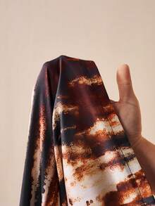 Zivah 2026春夏新款宽松高腰棕色扎染印花格子女裤，适合音乐节、复活节、波西米亚风、西部游牧风、休闲、海滩度假、日常穿着。 - 棕色 - 查看 9