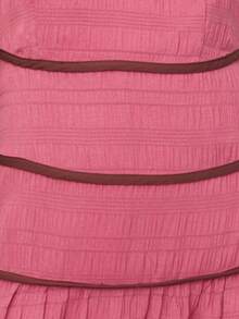 Nöista Strapless Dark Pink Dress, Off Shoulder, Textured Fabric With Tiered Bodice Details And A Flowing Shape. Summer, Events, And Weeding Occasions. - Dusty Pink - View 9