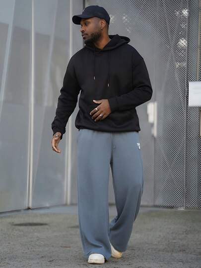 Heavens Edit 男士秋冬新款休闲创意文字卡通熊印花连帽卫衣，长袖上衣