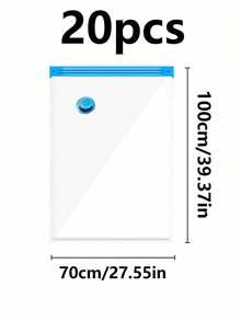 20/10/8/5/1件真空压缩袋，旅行收纳袋，衣物收纳袋，可重复使用真空袋，节省高达80%的空间，适用于夹克、衬衫、棉被、裤子、家居、宿舍、衣柜、卧室、浴室、旅行、返校季卧室、收纳袋、家居收纳、女式白色T恤、女式黑色裤子、女士冬装、连衣裙 - 彩色 - 查看 31