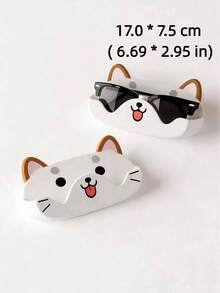 Joivida 可爱狗狗猫咪眼镜收纳盒免打孔壁挂式眼镜架防压床头时尚眼镜展示架 - 彩色 - 查看 4