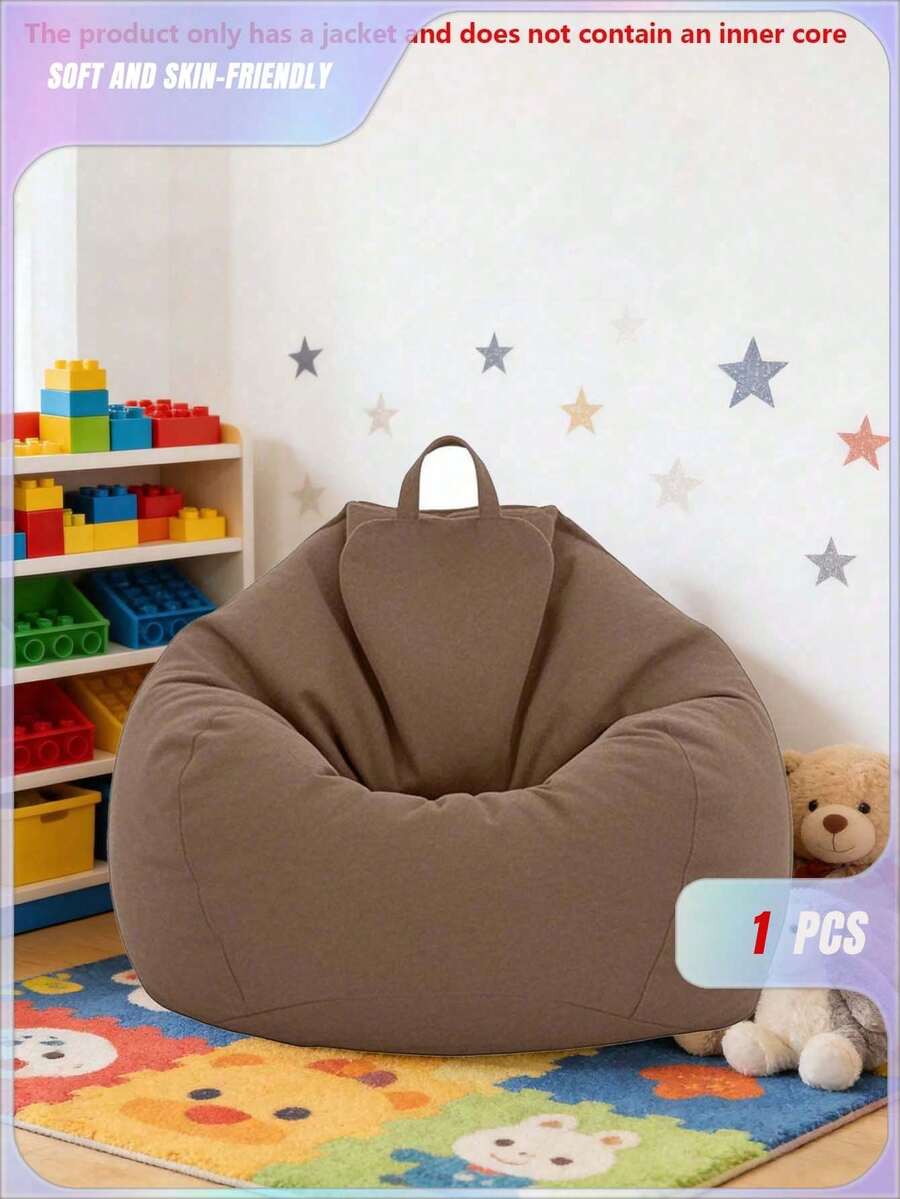 1pc Outdoor Beanbag Chair, Lazy Sofa Beanbag Cover, With Side Pocket+Handle Design, Easy To Store Small Things, Pick Them Up And Leave, Side Pocket For Mobile Phone And Water Cup Is Super Convenient, Handle Is Portable And Easy To Move, Beach/Terrace Is Made At Will, And You Can Enjoy The Sunshine Lying Flat. - Multicolor - View 1