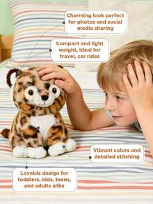 Cute Shape Leopard Tiger And Lion Shaped Plush Toys With Sable Fur Material Super Soft Short Plush Material Handmade Dolls Fiber Filled Animals Chet Dolls The Perfect Gift For Parents - Multicolor - View 5