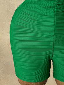 Mistrie Women's Green Cutout Halter Tie Jumpsuit - Multicolor - View 4