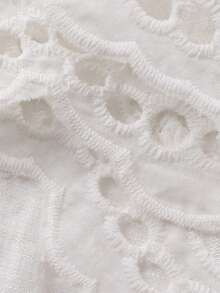 Livesso Lace Patchwork Loose Casual Women Shirt - White - View 8