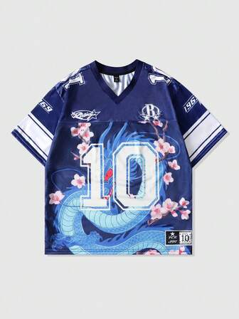 Street Life Camiseta de manga corta de jersey deportivo para hombre, con parches de tela de malla, para verano