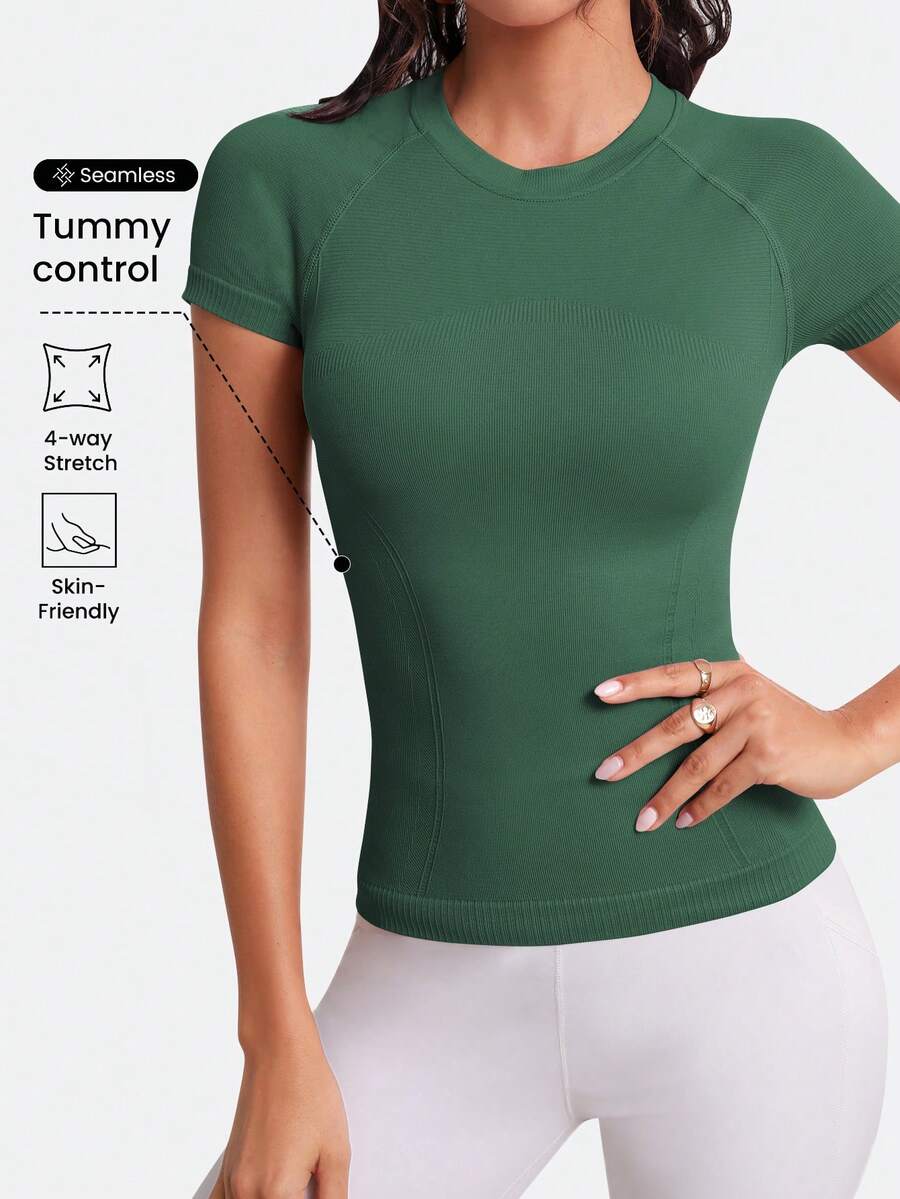 Easithlete 交叉后背运动背心健身背心健身房女式衬衫 - 墨綠色 - 查看 1