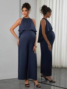 SHEIN Maternity Jumpsuits - Navy Blue - View 3