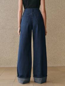 Anewsta Women's Romantic Glitter Straight Leg Jeans, Suitable For Valentine's Day Party And Vacation, Blue - Blue - View 3