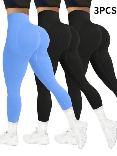 SHEIN Velisys 女士纯色高腰无缝打底裤