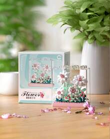 POKOJA LAND POKOJA LAND Huayi Dream Preserved Flower Bouquet Gift Set - DIY Assembly Building Blocks Flower Box - Multicolor - View 2