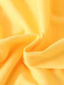 Souflis Souflis 1pc Baby Girl Pink Casual Dress, Ribbed Collar & Cuffs, Suitable For Lounging, Outings, Sports, And Parties - Yellow - View 6