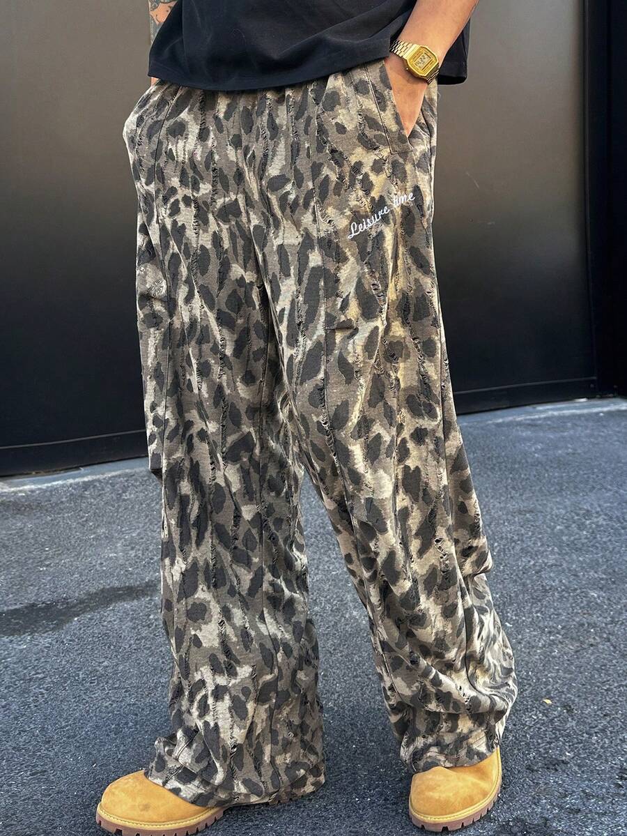 DAZY 春季迷彩面料弹力腰带街头风男士裤 - 彩色 - 查看 1