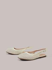 Styleloop Women Shoes Holiday Style Mesh Fabric Cross Strap Women's Flat Bottom Shoes Holiday Style Wear BOHO Wear American Retro Style Bohemian Style Western Style Music Festival Wear Party Wear Flat Bottom Women's Shoes - Apricot - View 2