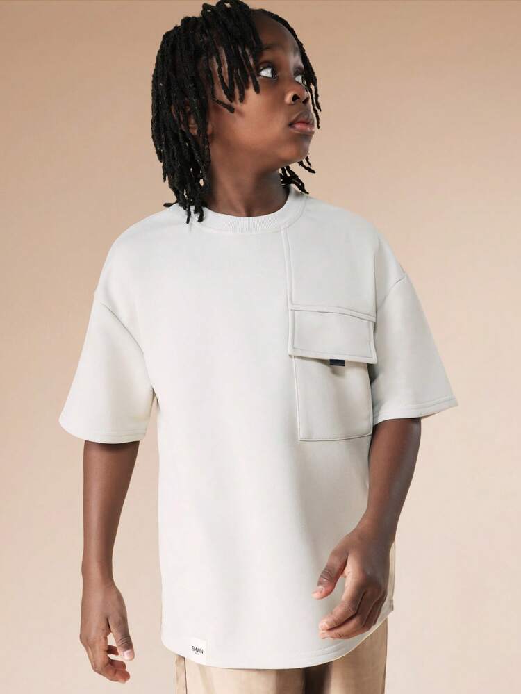 オーバーサイズ クルーネック ポケットTシャツ