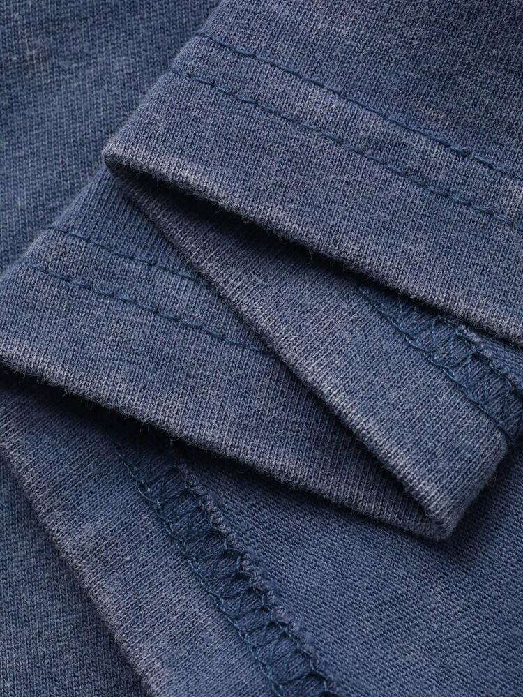 Men's Letter Print Washed Vintage Street Style T-Shirt, Summer