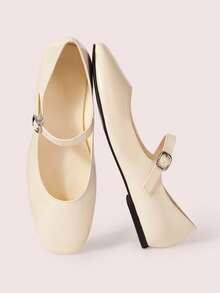 CUCCOO DOLLMOD 圆头舒适粉色蝴蝶结时尚优雅女士平底鞋 春季鞋 春假复活节 - 奶油白 - 查看 2