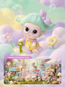 TOYCITY 1 Stück "Bubble Dream" Serie Überraschungsbox Figur, Chibi Charakter Figur mit 16 regulären Stilen & 4 versteckten Überraschungen, sammelbare Kunstspielzeug mit verspielten Akzenten, ideal für Schreibtischdekoration, Heimdekoration & Partyfavors, perfektes Festivalgeschenk für Freunde & Familie, tolles Valentinstags-Geschenk für Sammler & Enthusiasten, Frühling bis Sommer - Tide Play Blindbox - Übersicht 2