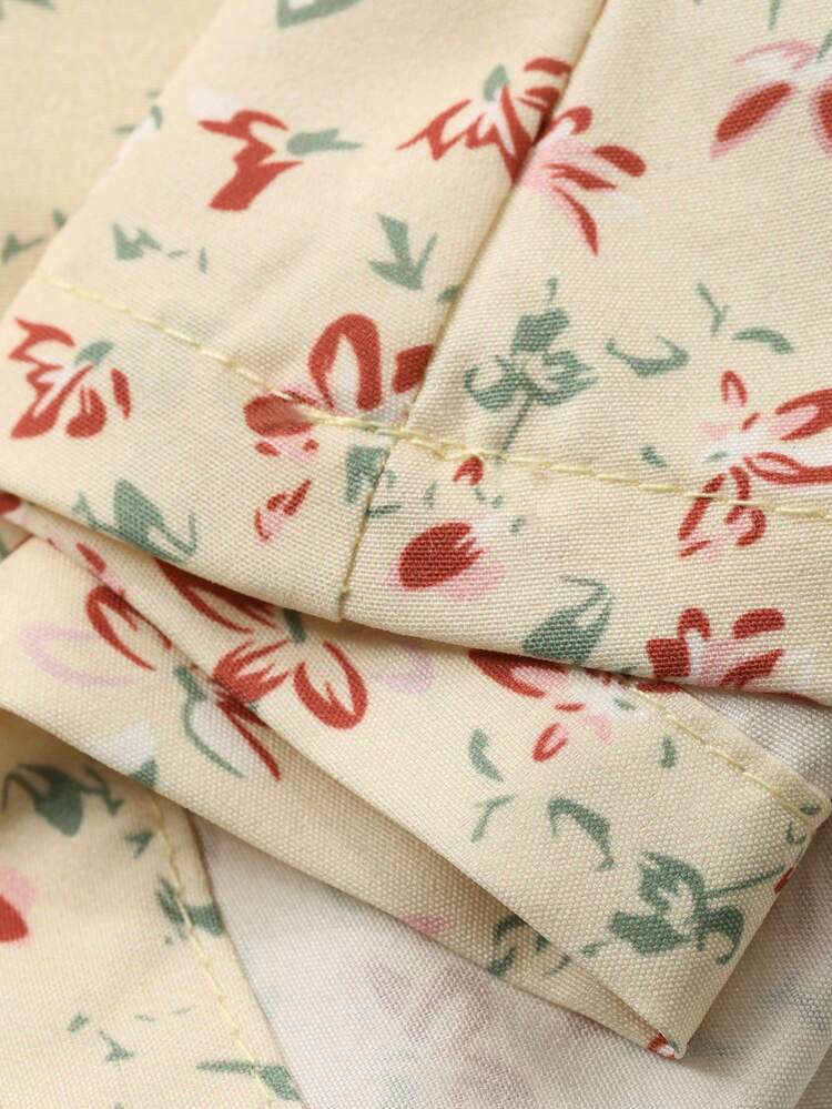 Loose Casual Ditsy Floral Skirt, Suitable For Spring, Summer, Beach, Vacation, Valentine's Day
