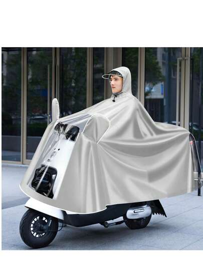 1pc Double Raincoat For Electric Bikes, Long Raincoat, Full-Body Rain Protection For Men Riding Motorcycles
