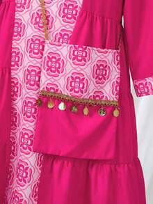 SHEIN 女婴碎花拼接长裙 - 彩色 - 查看 4