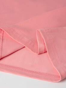 Manfinity Roghcode Men's Casual Letter Embossed Pink Crew Neck Short Sleeve T-Shirt, Summer, 2000s Style - Pink - View 4